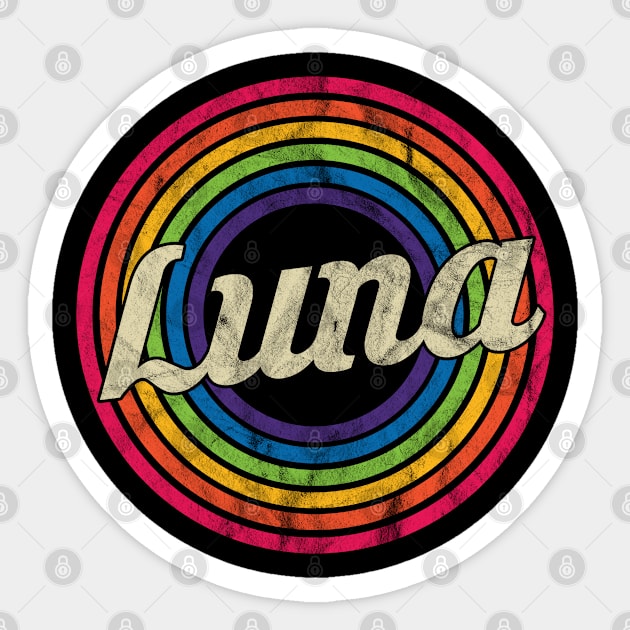 Luna - Retro Rainbow Faded-Style Sticker by MaydenArt